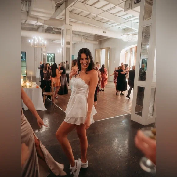 Elegant White Strapless Romper - Picture 8 of 8